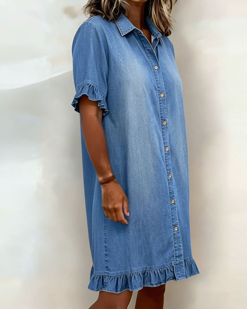 Mia | Cómodo vestido vaquero con un favorecedor fruncido